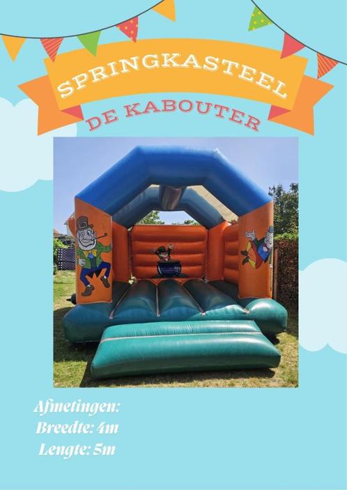 Springkussen de kabouter te huur, Hobby en Vrije tijd, Feestartikelen | Verhuur, Zo goed als nieuw, Verjaardag, Ophalen