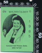 Sticker: De Wezenlozen - Carnaval met Prinses Annie - 1985, Overige typen, Ophalen of Verzenden, Zo goed als nieuw
