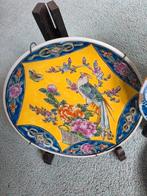 Decoratief bord met bloemen en vogel, Ophalen