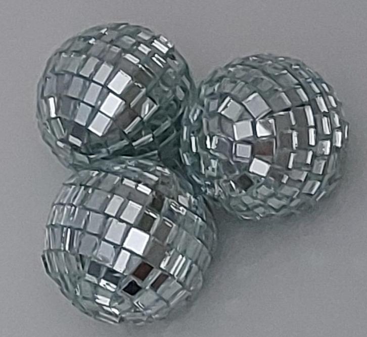 Disco Kerstballen -12 st.-Zilver- D4 cm-kunststof, Diversen, Kerst, Zo goed als nieuw, Ophalen