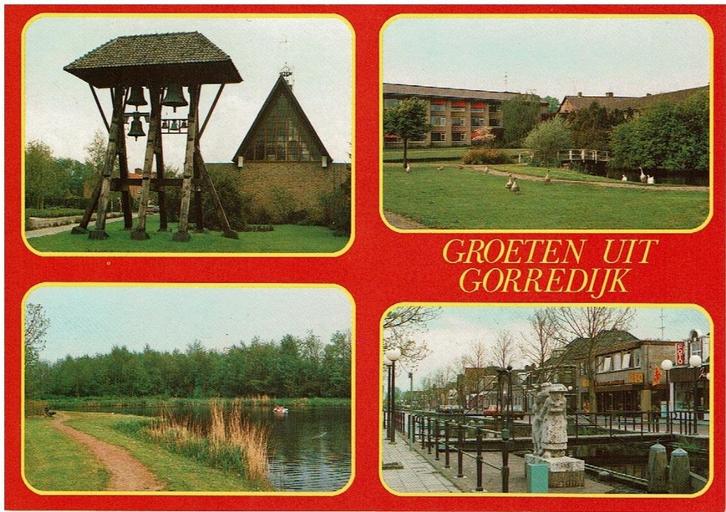 Ansichtkaart Gorredijk, klokkenstoel, gebouwen, recreatie, Verzamelen, Ansichtkaarten | Nederland, Ongelopen, Friesland, 1980 tot heden