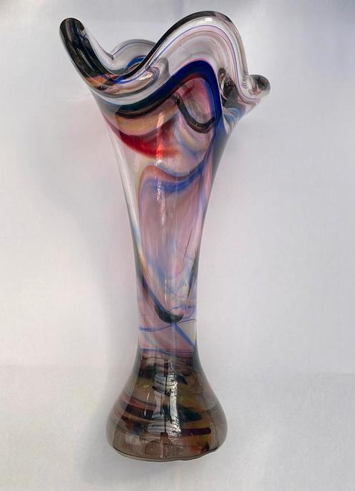 Murano glas regenboog vaas jaren vijftig of zestig, Antiek en Kunst, Antiek | Glas en Kristal, Ophalen of Verzenden