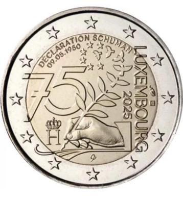 2 euro Luxemburg “75 jaar Schuman-Verklaring’’ UNC 2025 beschikbaar voor biedingen