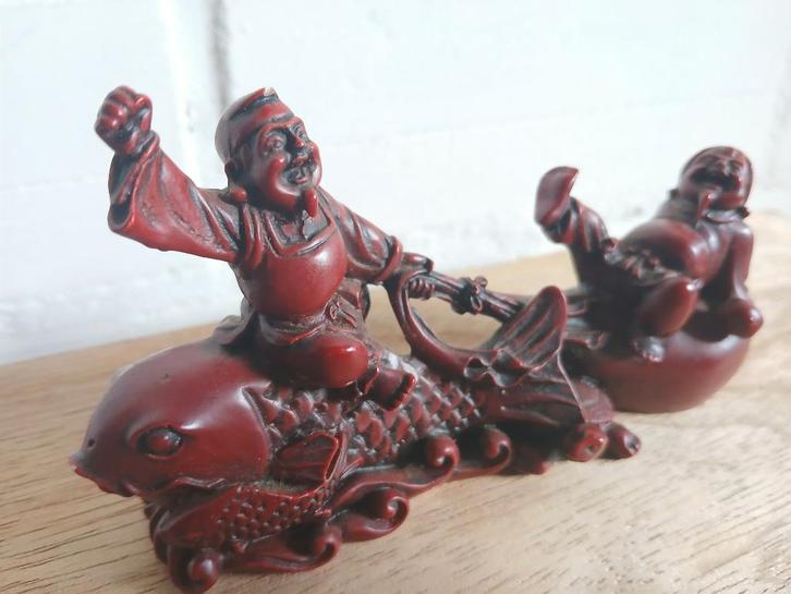 Japans vintage beeldje geluksgoden Ebisu en Daikoku, Antiek en Kunst, Antiek | Speelgoed, Ophalen of Verzenden