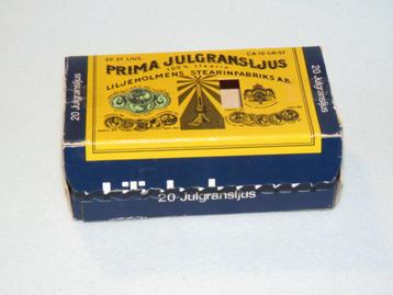 Vintage doosje van kerstboomkaarsjes Liljeholmens Zweden beschikbaar voor biedingen