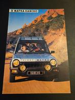 Brochure Talbot Matra Rancho, Ophalen of Verzenden, Zo goed als nieuw, Overige merken