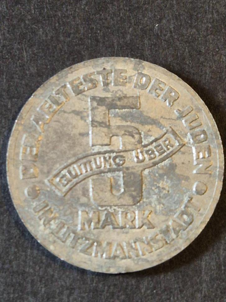 WW II Polen Lodz 5 Reichsmark 1943 "Getto Litzmannstadt", Postzegels en Munten, Munten | Europa | Niet-Euromunten, Losse munt