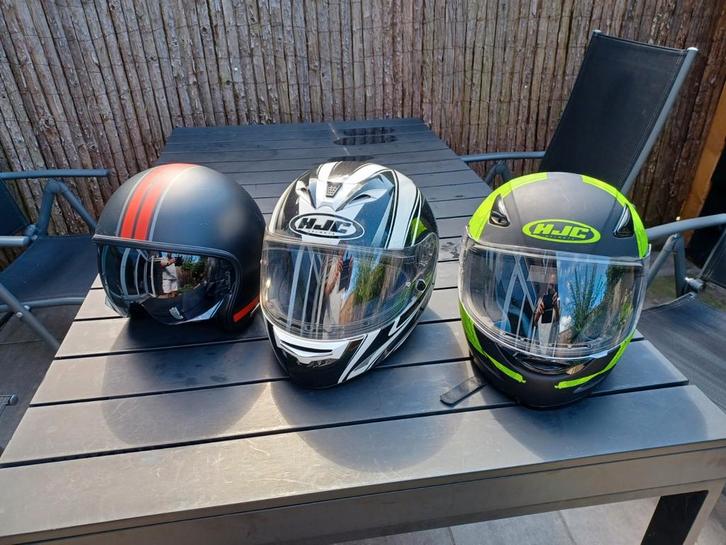 HJC Helmen - 3 stuks - Verschillende maten, Motoren, Kleding | Motorhelmen, Dames, Heren, Integraalhelm, L, HJC, Tweedehands, Ophalen
