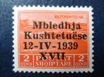 Postzegels Albanië 1939 nr. 285  lagune - cat.w. € 2,00 (*)., Ophalen of Verzenden, Overige landen