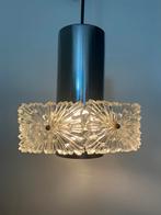 Mid Century Kristallen Hanglamp VEB Ebersbachs, Huis en Inrichting, Ophalen of Verzenden, Gebruikt, Glas, Minder dan 50 cm