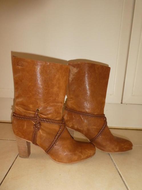 Chick on a Mission laarzen maat 42 halfhoog cognackleurig, Kleding | Dames, Schoenen, Zo goed als nieuw, Hoge laarzen, Bruin, Verzenden