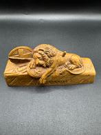 Antieke Houten Leeuw van Luzern Sculptuur, Antiek en Kunst, Kunst | Beelden en Houtsnijwerken, Ophalen of Verzenden