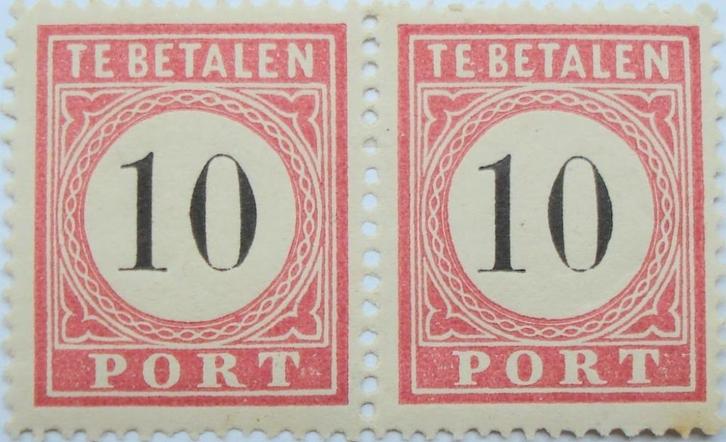 Nederlands-Indië 10 cent 1923 (paar, postfris, cw 26 eur), Postzegels en Munten, Postzegels | Nederlands-Indië en Nieuw-Guinea