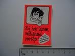 sticker LASSEN strip Mannetje Waarschuwing veilig retro, Verzenden, Zo goed als nieuw