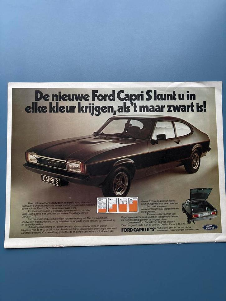 Ford Capri II S Advertentie, Boeken, Auto's | Folders en Tijdschriften, Gelezen, Ford, Ophalen of Verzenden