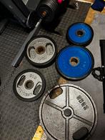 50mm haltersschijven en 50mm vertelbaar dumbel, Sport en Fitness, Fitnessmaterialen, Ophalen, Zo goed als nieuw