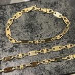 14 karaat gouden set flatmagnum ketting armband massief, Ophalen of Verzenden, Nieuw, Goud