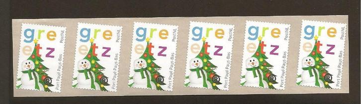Port betaald Greetz STROOK van 6 BZ42a kerst / sneeuwpop., Postzegels en Munten, Postzegels | Nederland, Postfris, Na 1940, Ophalen of Verzenden