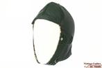 Vintage motor- cabrio- Pilotenmuts donker groen leer 54-56, Ophalen of Verzenden, Zo goed als nieuw, Maat 34 (XS) of kleiner, Muts