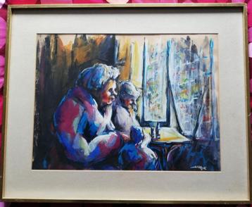 Anton Rovina (1950), Spanje. Interior. 72/58 cm.  beschikbaar voor biedingen