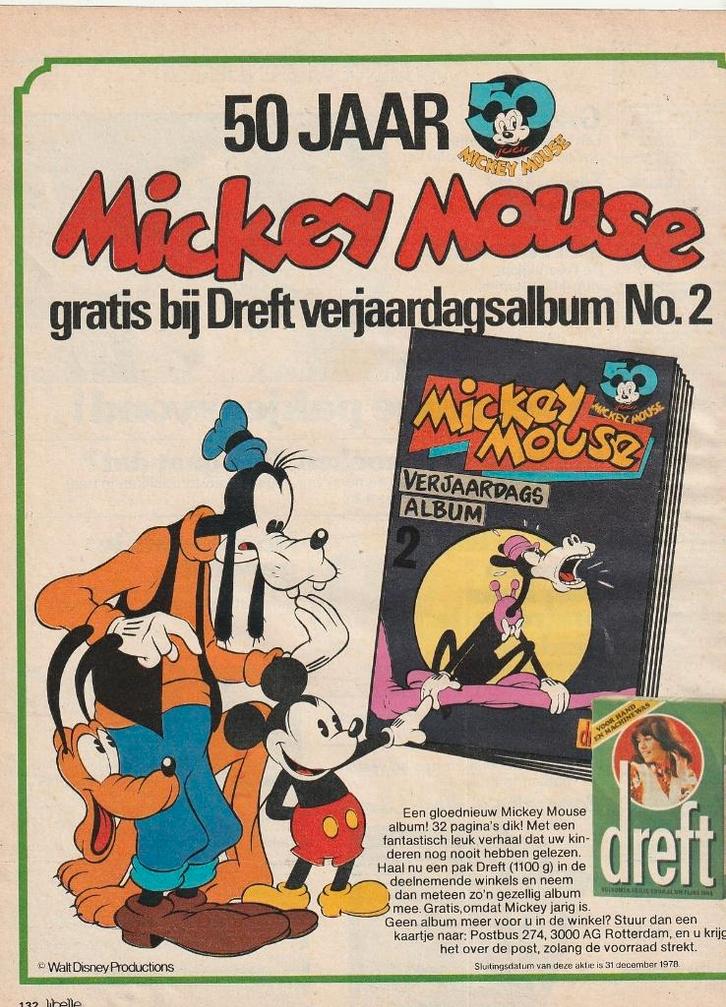 Retro reclame 1978 Dreft wasmiddel Disney album boek, Verzamelen, Retro, Overige typen, Verzenden