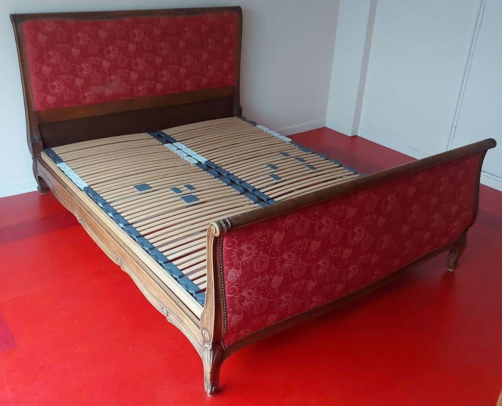 Bed - Antiek Frans ledikant - 2 persoons - rood - 150*200 cm, Antiek en Kunst, Antiek | Meubels | Bedden, Ophalen
