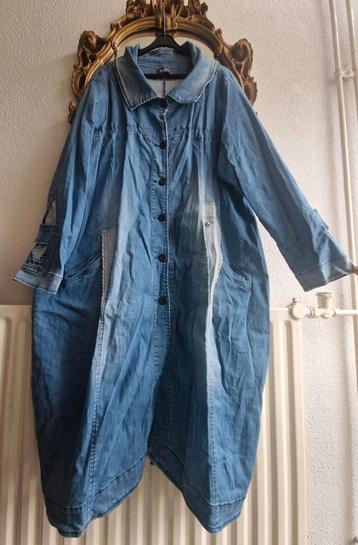 Kekoo blauw elastisch spijkerstof lang wijd ballon jas vest beschikbaar voor biedingen