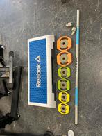 Reebok step met 20 kg bodypump set gekleurd, Gebruikt, Ophalen of Verzenden, 20 kg bp set gekleurd, Reebok