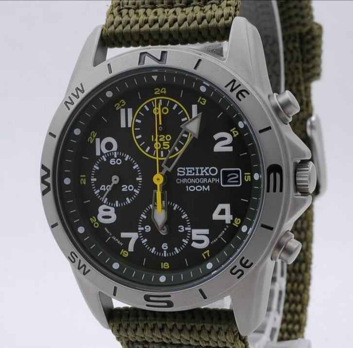 Seiko chronograph 7T92-0DXO, Sieraden, Tassen en Uiterlijk, Horloges | Heren, Zo goed als nieuw, Seiko, Staal, Ophalen of Verzenden