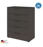 Hoge Ladekast-Commode Finesse wit-eiken-grijs-Aanbieding, Huis en Inrichting, Kasten | Ladekasten, 5 laden of meer, Nieuw, Minder dan 100 cm