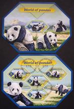 - 980 - 2 stuks 8-hoekige Blokken met Panda's., Postzegels en Munten, Postzegels | Thematische zegels, Verzenden, Gestempeld, Dier of Natuur