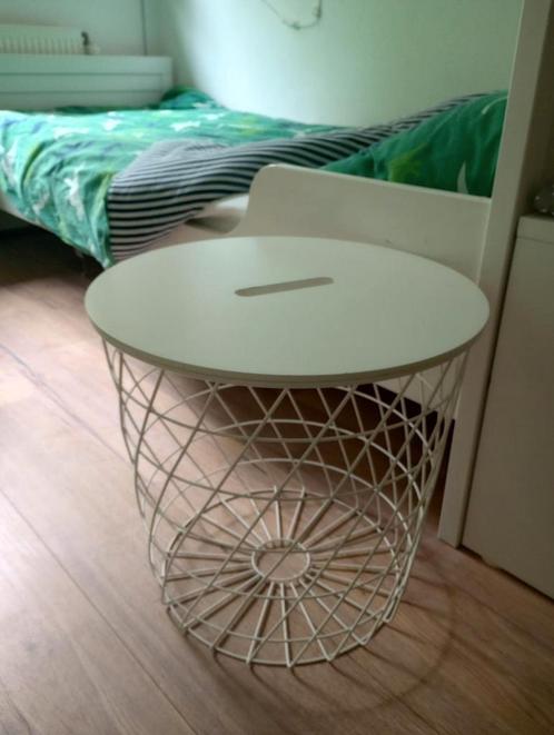 Opbergtafel IKEA Kvistbro, Huis en Inrichting, Tafels | Bijzettafels, Zo goed als nieuw, Rond, Minder dan 45 cm, Minder dan 55 cm