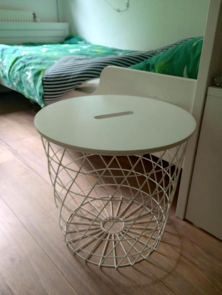 Opbergtafel IKEA Kvistbro, Huis en Inrichting, Tafels | Bijzettafels, Zo goed als nieuw, Rond, Minder dan 45 cm, Minder dan 55 cm
