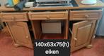 Eiken bureau, Huis en Inrichting, Ophalen, Gebruikt, 100 tot 150 cm, Eikenhout