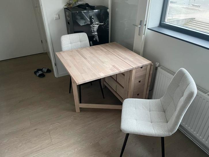 Eettafel uitklapbaar, Huis en Inrichting, Tafels | Eettafels, Gebruikt, 50 tot 100 cm, Rechthoekig, Ophalen