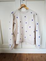 Sweater Fabienne Chapot Dina maat L crème met paarse hartjes, Paars, Maat 42/44 (L), Nieuw, Ophalen of Verzenden