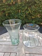 Vazen glas, Ophalen of Verzenden, Minder dan 50 cm, Groen, Glas