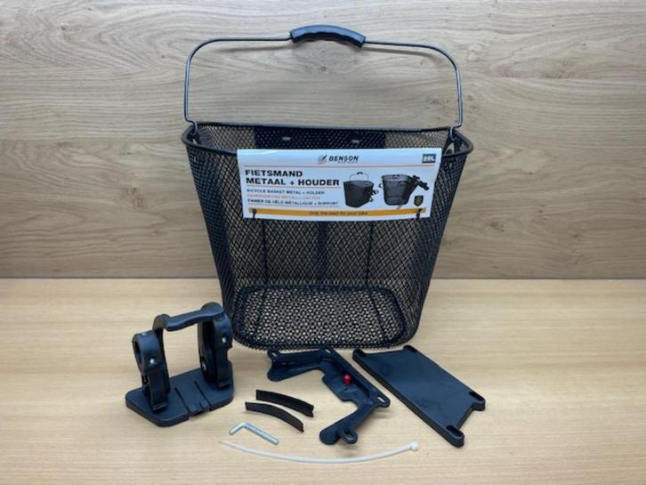 Fietsmand metaal afneembaar met houder 34x25x26cm., Fietsen en Brommers, Fietsaccessoires | Fietsmanden, Nieuw, Fietsmand, Ophalen of Verzenden