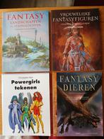 4 Fantasy teken/schilderboeken; landschap, vrouwen, dieren, Ophalen of Verzenden, Zo goed als nieuw