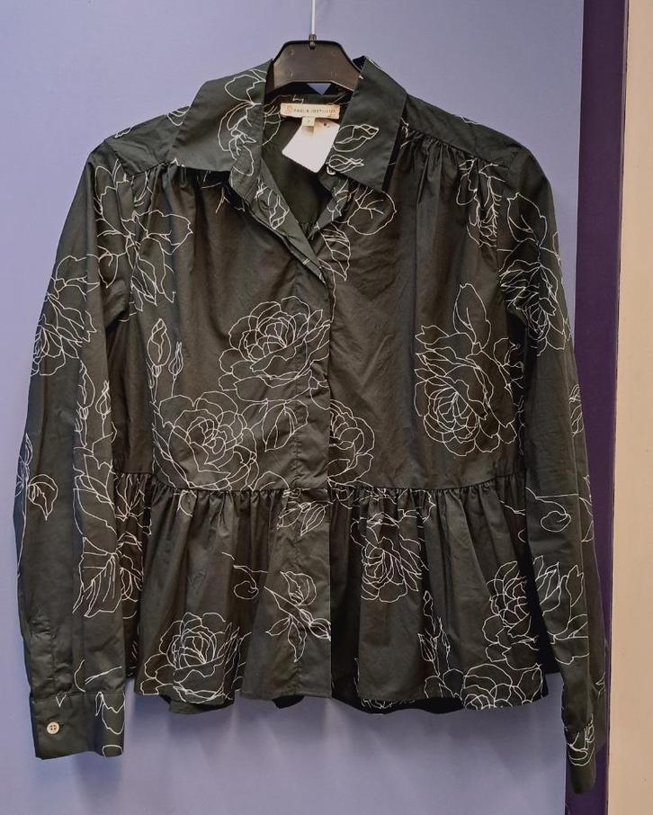 Paul & Joe sister zwarte blouse +witte bloemen 36-38 41057, Kleding | Dames, Blouses en Tunieken, Zo goed als nieuw, Maat 36 (S)