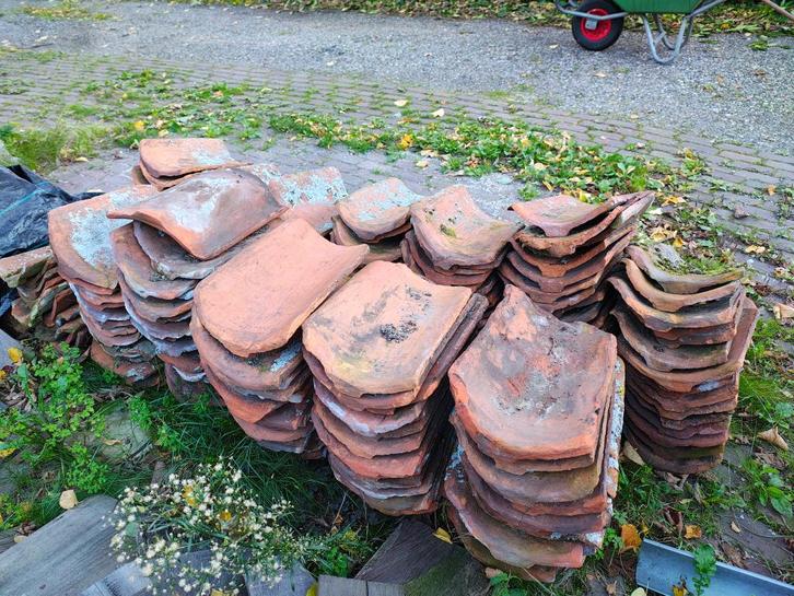 Oud Hollandse dakpan, Doe-het-zelf en Verbouw, Dakpannen en Dakbedekking, Gebruikt, Dakpannen, Steen of Klei, Rood, 15 m² of meer
