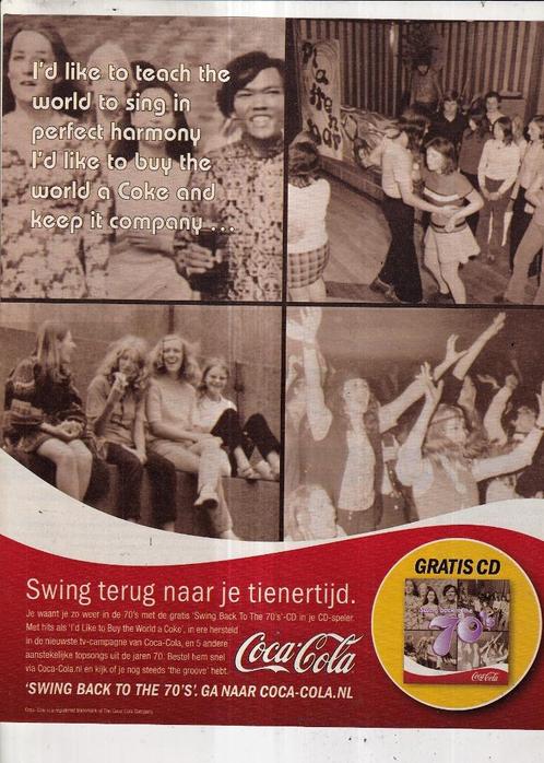 Retro reclame 2006 Coca-cola frisdrank swing in de '70s, Verzamelen, Retro, Ophalen of Verzenden