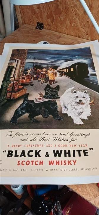 Poster Black&White scotch whiskey kerstposter beschikbaar voor biedingen