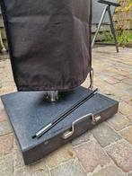 Parasol antraciet Grijs  plus. Parasolvoet 3 meter doorsnee, Ophalen of Verzenden, Zo goed als nieuw, Minder dan 1 meter, Parasolvoet