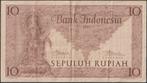 Indonesië 10 rupiah 1952 gebruikt p.53a (nr 174), Verzenden, Zuidoost-Azië, Los biljet