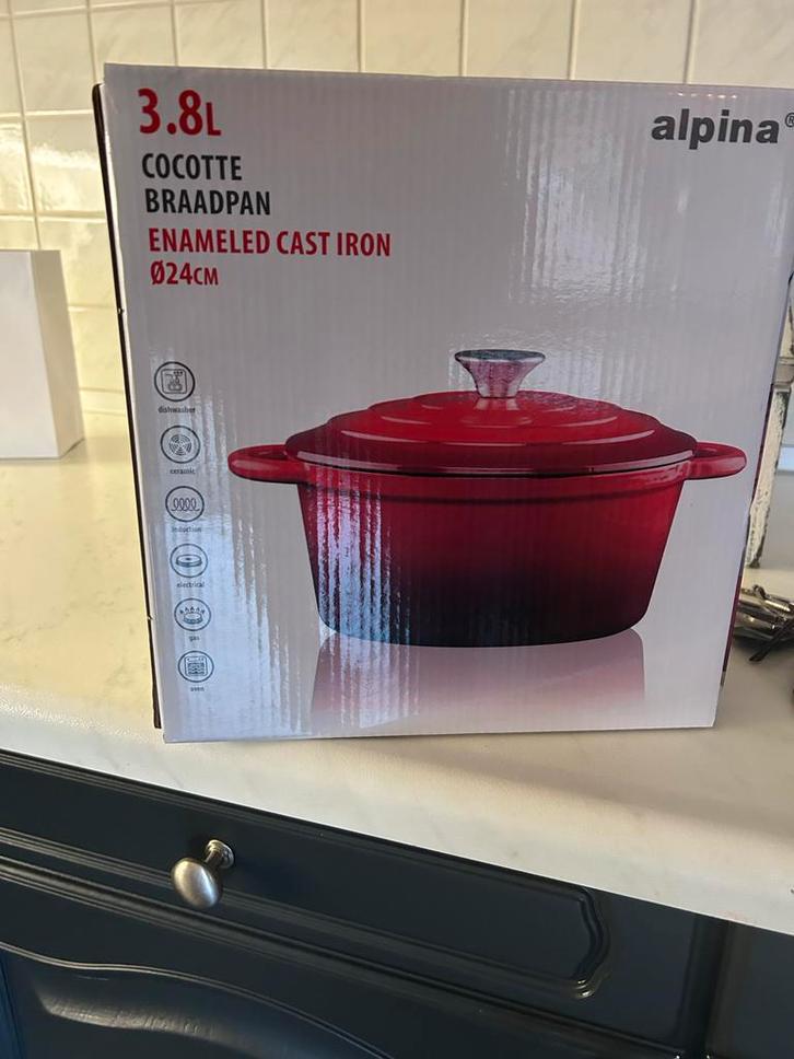 Gietijzeren Braadpan - 3.8 Liter, Huis en Inrichting, Keuken | Potten en Pannen, Nieuw, Koekenpan of Braadpan, Gietijzer, Inductieplaat