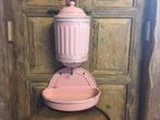 Wasbak, oud roze, emaille, antiek, compleet, Ophalen of Verzenden