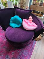 2 paarse velours fauteuils/banken die kunnen draaien, Huis en Inrichting, Ophalen, Zo goed als nieuw