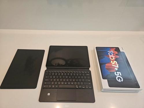 Samsung Tab S7+ 5G 256GB Mystic Black, Computers en Software, Android Tablets, Zo goed als nieuw, Wi-Fi en Mobiel internet, 12 inch