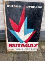 Antiek vintage emaille reclame uithangbord Butagaz Butaan, Ophalen of Verzenden